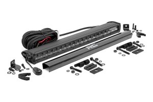 LED Light Bar - Rough Country - 20 Inch Black Series, Single Row - Black
